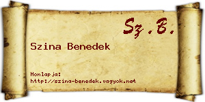Szina Benedek névjegykártya