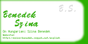 benedek szina business card